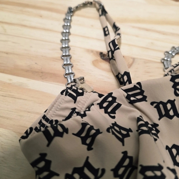 MISBHV Beige Monogram Spaghetti Mini Dress Women’s Size XS - Picture 11 of 14